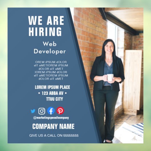 het huren van personeelBUSINESS douane logo flyer  Raamsticker (Vel 3)