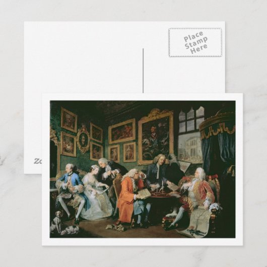 Het huwelijk a la Mode: I - The Marriage Settlemen Briefkaart (Voorkant / Achterkant)