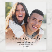 Het huwelijk bewaart de Calligrafie van het Manusc Wijn Etiket (Enkel label)