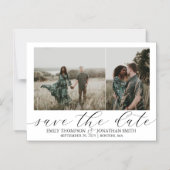 Het huwelijk bewaart de Datasmagneten twee zwarte Magnetische Uitnodiging (Voorkant)