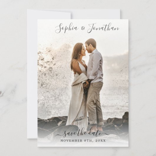 Het huwelijk bewaart de Datum 2 Foto's  Doopvont v Kaart (Voorkant)