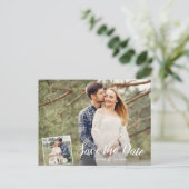 Het huwelijk bewaart de Datum 2 Witte Calligrafie  Briefkaart (Staand voorkant)