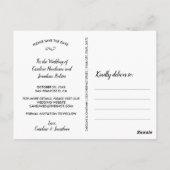 Het huwelijk bewaart de Datum 2 Witte Calligrafie  Briefkaart (Achterkant)