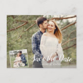 Het huwelijk bewaart de Datum 2 Witte Calligrafie  Briefkaart (Voorkant)