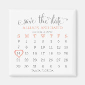 Het huwelijk bewaart de Datum Blush 5 Rijen Kalend Magneet (Voorkant)