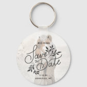 Het huwelijk bewaart de Datum Botanische Fotokalli Sleutelhanger (Voorkant)