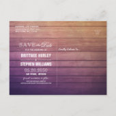 Het huwelijk bewaart de Datum Champagne Glasses Wo Aankondigingskaart (Achterkant)