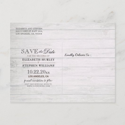 Het huwelijk bewaart de Datum Champagne Glasses Wo Aankondigingskaart (Achterkant)