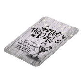 Het huwelijk bewaart de Datum Champagne Glasses Wo Magneet (Linkerzijde)