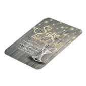 Het huwelijk bewaart de Datum Champagne Glasses Wo Magneet (Linkerzijde)