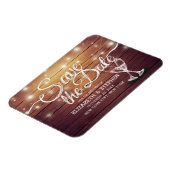 Het huwelijk bewaart de Datum Champagne Glasses Wo Magneet (Linkerzijde)