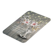 Het huwelijk bewaart de Datum Champagne Glasses Wo Magneet (Linkerzijde)