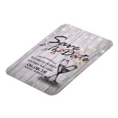 Het huwelijk bewaart de Datum Champagne Glasses Wo Magneet (Linkerzijde)