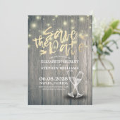 Het huwelijk bewaart de Datum Champagne Glasses Wo Save The Date (Staand voorkant)