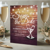 Het huwelijk bewaart de Datum Champagne Glasses Wo Save The Date