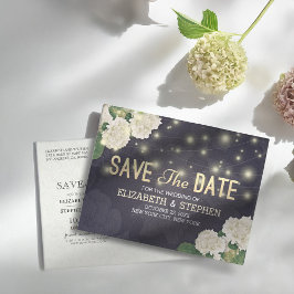 Het huwelijk bewaart de Datum Chic Hydrangea Koord Briefkaart