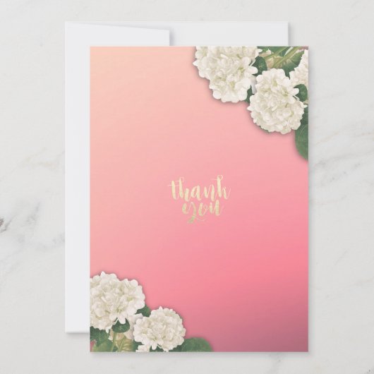 Het huwelijk bewaart de Datum Chic Hydrangea Koord Save The Date (Achterkant)