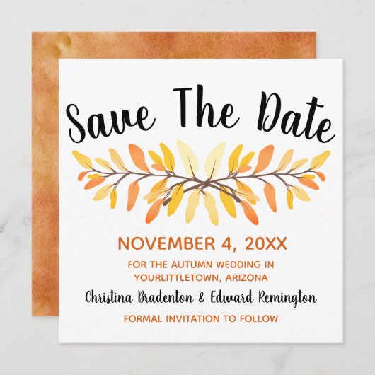 Het huwelijk bewaart de datum die de minimale herf aankondiging (Voorkant / Achterkant)