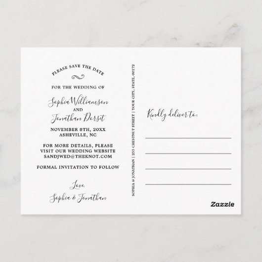 Het huwelijk bewaart de Datum  Doopvont van het Ma Briefkaart (Achterkant)