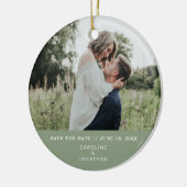 Het huwelijk bewaart de Datum Eenvoudige Minimale Keramisch Ornament (Links)