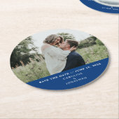 Het huwelijk bewaart de Datum Eenvoudige Minimale  Ronde Kartonnen Onderzetter (Gebogen)