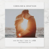 Het huwelijk bewaart de Datum Eenvoudige Minimale Wijn Etiket (Enkel label)