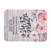 Het huwelijk bewaart de datum Elegant Floral Rusti Magneet (Horizontaal)