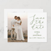 Het huwelijk bewaart de Datum Foto Chic Elegant Ma Briefkaart (Voorkant / Achterkant)