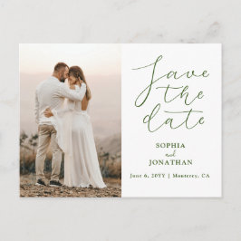 Het huwelijk bewaart de Datum Foto Chic Elegant Ma Briefkaart