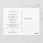 Het huwelijk bewaart de Datum Foto Chic Elegant Ma Briefkaart (Achterkant)