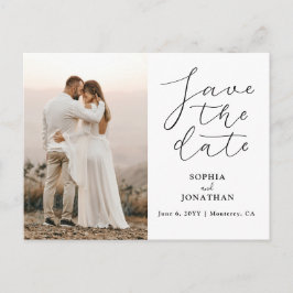 Het huwelijk bewaart de Datum Foto Chic Elegant Ma Briefkaart