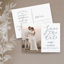 Het huwelijk bewaart de Datum Foto Chic Elegant Ma Briefkaart