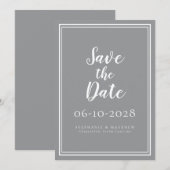Het huwelijk bewaart de Datum Grijze Eenvoudige Mo (Voorkant / Achterkant)