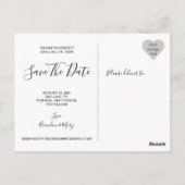 Het huwelijk bewaart de Datum, het Moderne Malplaa Briefkaart (Achterkant)