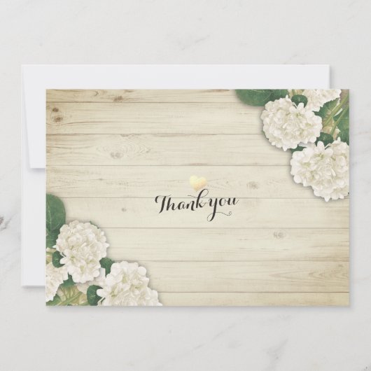 Het huwelijk bewaart de Datum Hydrangea het Hout v Save The Date (Achterkant)