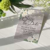Het huwelijk bewaart de Datum Hydrangea het Hout v Save The Date