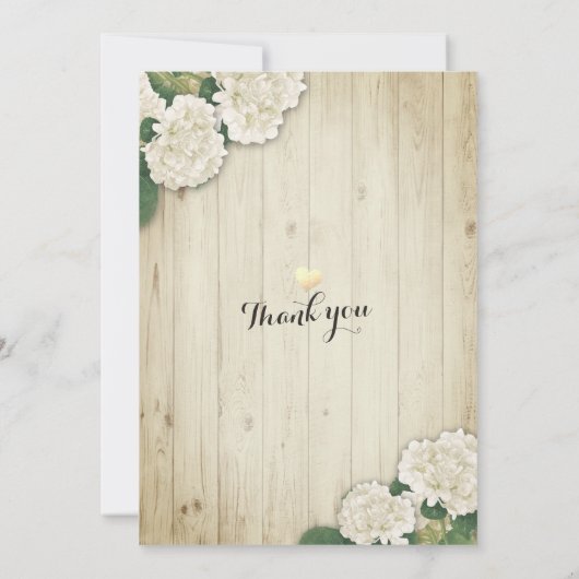 Het huwelijk bewaart de Datum Hydrangea het Hout v Save The Date (Achterkant)