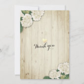 Het huwelijk bewaart de Datum Hydrangea het Hout v Save The Date (Achterkant)