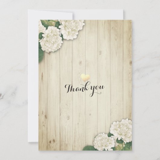 Het huwelijk bewaart de Datum Hydrangea het Hout v Save The Date (Achterkant)