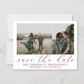 Het huwelijk bewaart de Datum Magnet Two Foto's Bu Magnetische Uitnodiging (Voorkant)