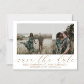 Het huwelijk bewaart de Datum Magneten Twee Foto's (Voorkant)