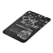 Het huwelijk bewaart de Datum Mason Jars String Li Magneet (Linkerzijde)