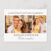 Het huwelijk bewaart de Datum Modern 2 Foto White Briefkaart (Voorkant)