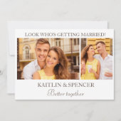 Het huwelijk bewaart de Datum Modern 2 Foto White Kaart (Voorkant)