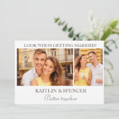 Het huwelijk bewaart de Datum Modern 2 Foto White Kaart (Staand voorkant)