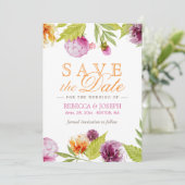 Het huwelijk bewaart de Datum Modern Spring Floral Save The Date (Staand voorkant)