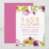 Het huwelijk bewaart de Datum Modern Spring Floral Save The Date (Voorkant / Achterkant)