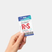 Het huwelijk bewaart de Datum Originele Ski Ticket Badge (Handheld)