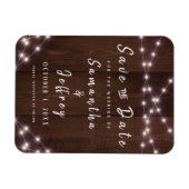 Het huwelijk bewaart de Datum Rustic het Hout van Magneet (Horizontaal)