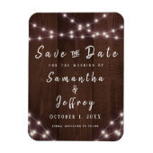 Het huwelijk bewaart de Datum Rustic het Hout van  Magneet (Verticaal)